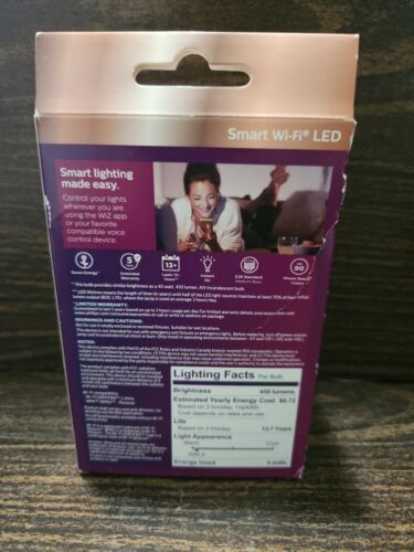 PHILIPS Smart Wi-Fi Wiz Connected Wireless LED Dimmable bulb 40W Equiv A19 AMBER - Picture 2 of 6
