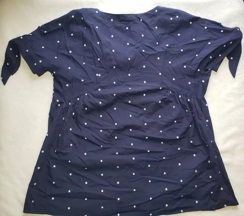 Isabel Maternity by Ingrid & Isabel Navy/White Polka Dots Short Sleeve Top XL - Picture 3 of 3