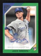 Jake Brentz 2022 Topps Gallery Rookies Autographs Green Royals #/99 Auto #RA-JBZ