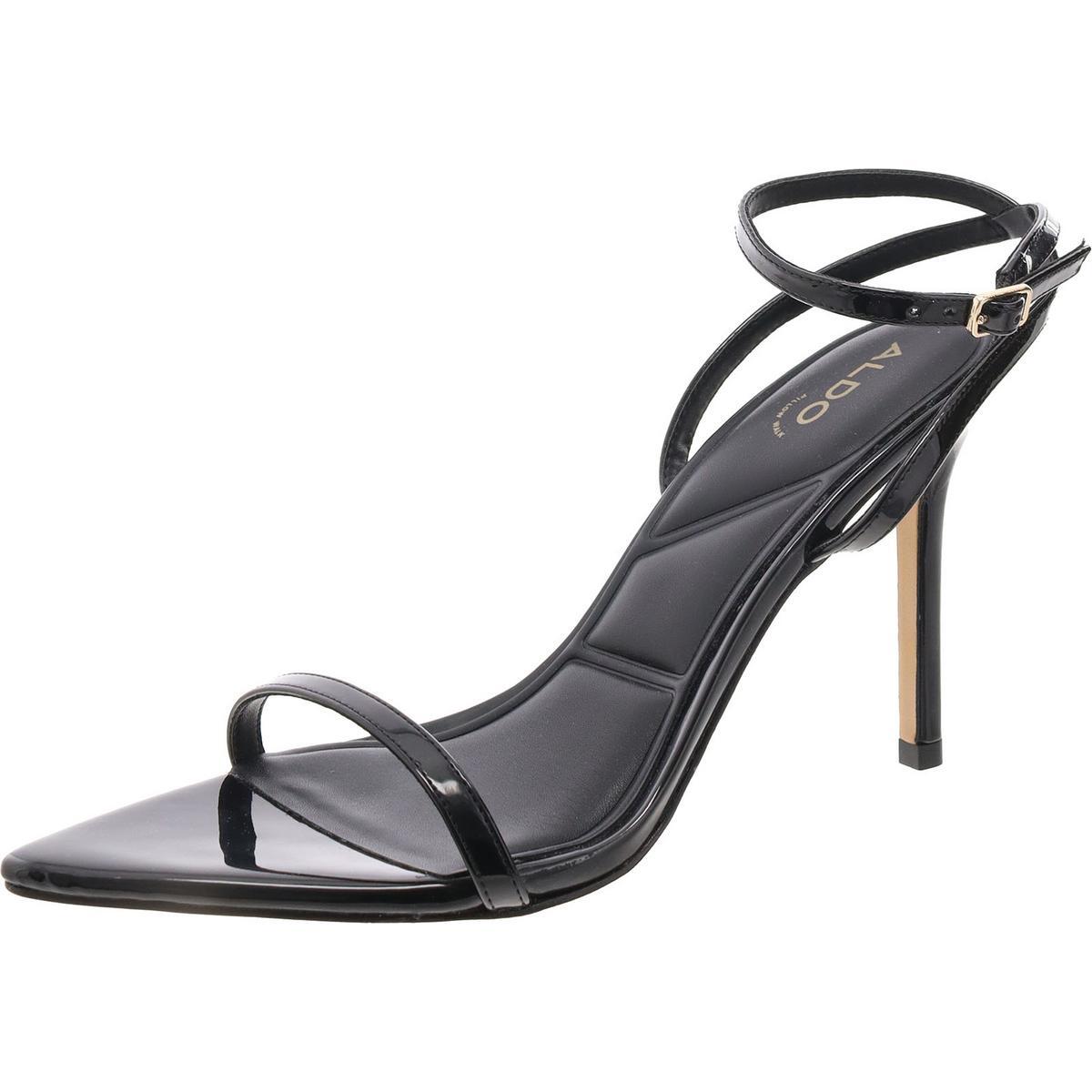 Aldo Womens Black Patent Strappy Ankle Strap Shoes 9 Medium (B,M) BHFO 9205