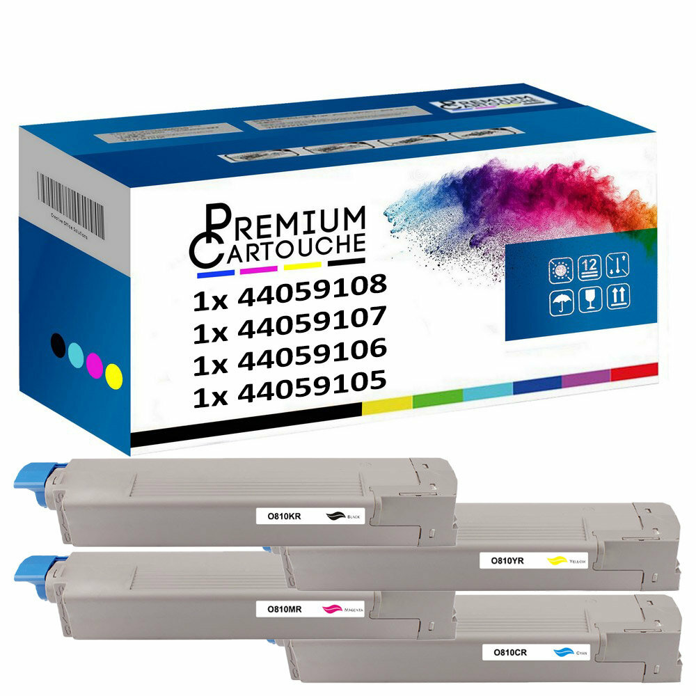 Toner 44059108 compatible OKI premium pack noir et couleur pour rendus haute définition