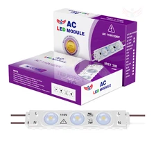 AC LED Module 73FT 3W Cool White Store Front Lights IP67 No Power Supply Needed