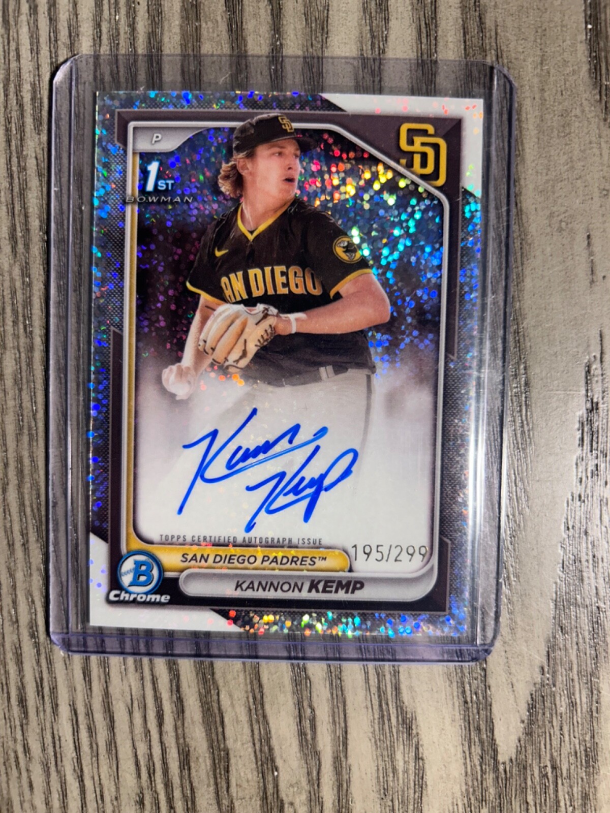 2024 Bowman Chrome Kannon Kemp Sparkle 1st Bowman Auto /299 Padres #CPA-KK