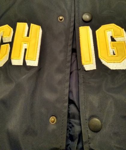 VTG University of Michigan Wolverines Varsity Bomber Jacket Mens XXL 2XL Go Blue - Picture 12 of 17
