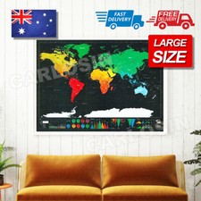 Scratch Off Map World Deluxe Large Personalized Travel Poster Travel Atlas AU