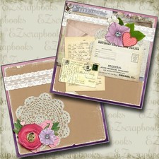 February NPM - 2 Premade Scrapbook Pages - EZ Layout 4825