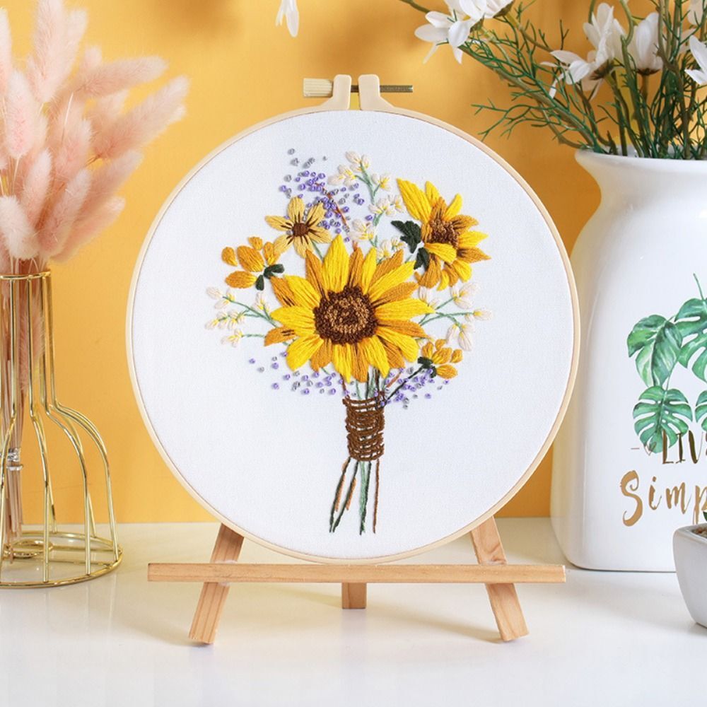 Sunflower Stitching Embroidered Starter Kit Cross Stitch Kits Adults eBay