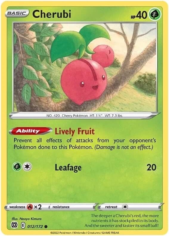 Pokemon - Cherubi - 012/172  - Brilliant Stars - NM/M