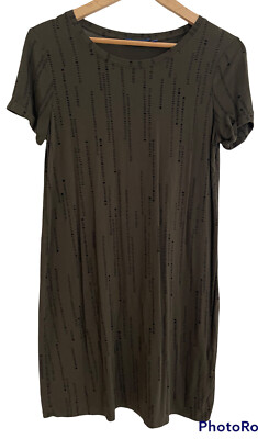 apt 9 t shirt dress Apt 9 Knit Soft Comfortable Short Sleeve Green Geometric T-Shirt Dress Size S