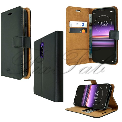 For Sony Xperia 1 J8110 J9110 New Black Leather Wallet Stand Phone Case Cover - Picture 10 of 12