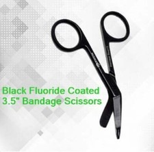NEW GERMAN  1 Lister Bandage Nurse Scissors - 3.5" Black Fluoride Coated Color