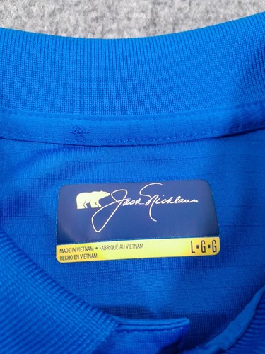 Jack Nicklaus Shirt Mens L Blue Polo Golf 2 Button Activewear Athleisure Preppy - Picture 3 of 8