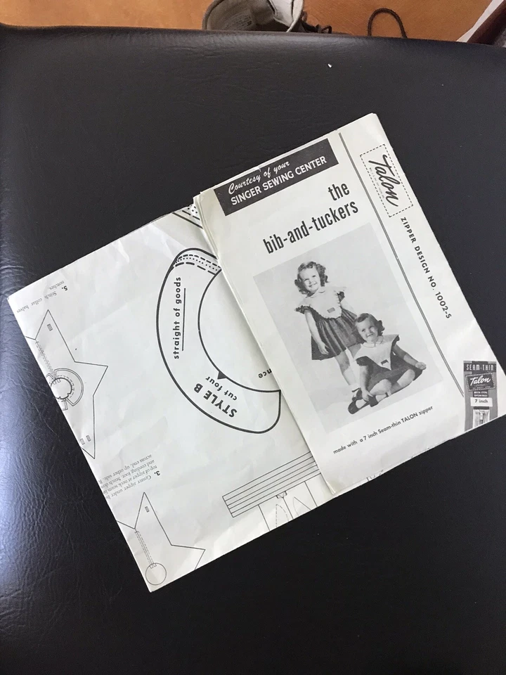 NOS Uncut Girls Princess Dress Bib-Tucker Singer Sewing Pattern Talon 1002-S - Image 4 of 4