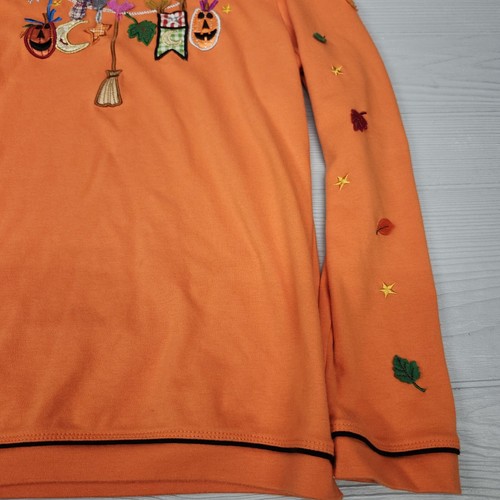Reference Point Halloween Orange Long Sleeve TShirt Womens Size Small - Picture 3 of 7