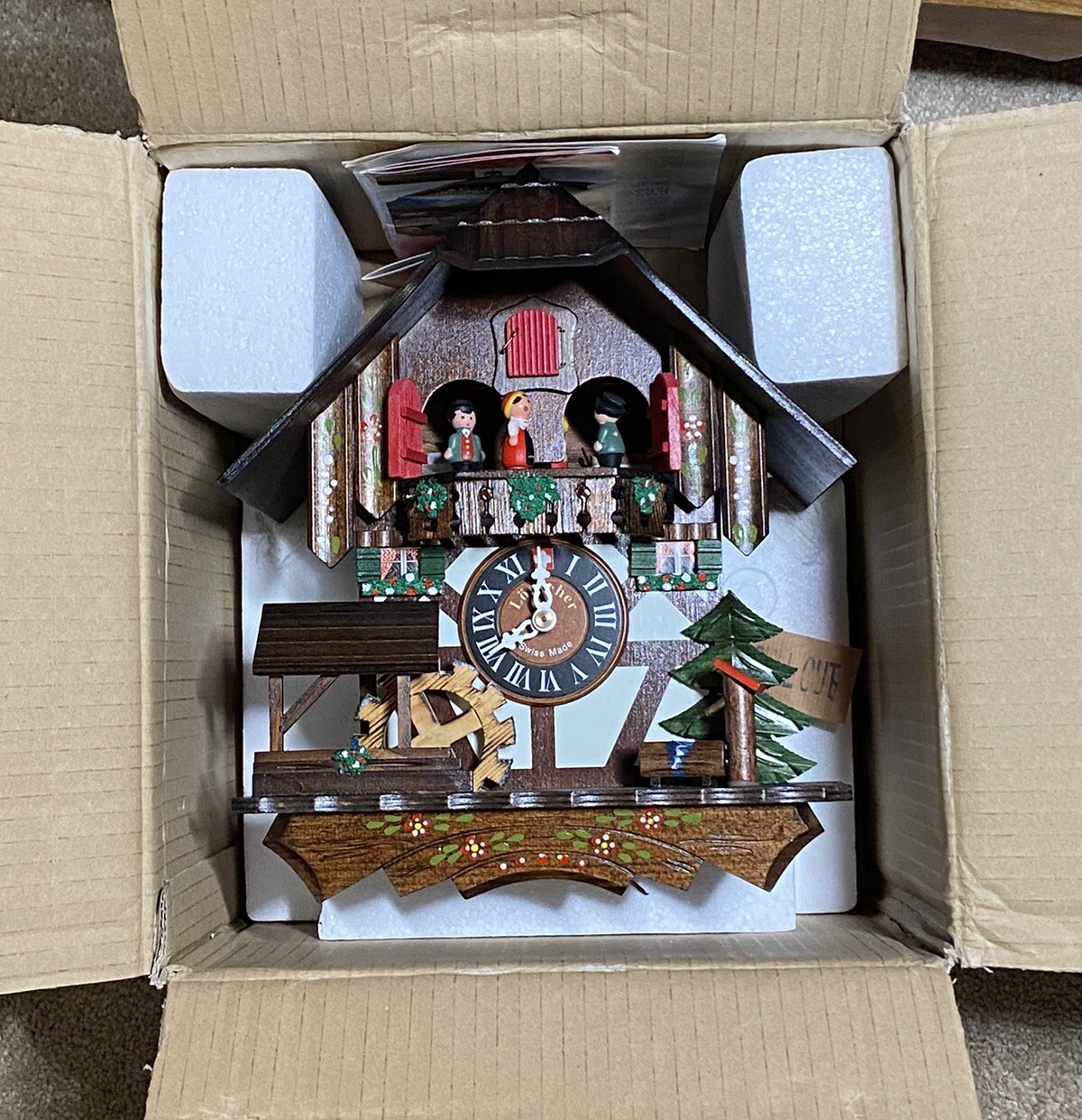 New in Box Lotscher Swiss Cuckoo Clock 765M 2 Melodies Made In