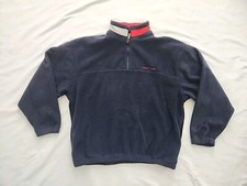 VTG 90s Tommy Hilfiger Spellout Quarter Zip Fleece Pullover Blue Size L