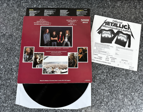 LP VINYL METALLICA MASTER OF PUPPETS MFN 60 UK 1ST PRESS ASTON CLINTON EX/EX - Picture 4 of 14