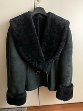 Montone Shearling vintage originale scamosciato con pelliccia interna - nero  44