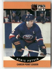 1990-91 PRO SET #656 DENIS POTVIN NEW YORK ISLANDERS