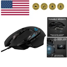 502 Hero High Performance Wired Gaming Mouse, Hero 25K Sensor, 25,600 DPI, RG...