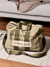 WWII Washed Canvas Duffle Bag Vintage Military Men Crossbody Travel Bag