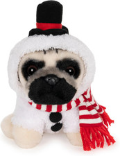 GUND Doug the Pug Snowman Holiday Plush Stuffed Animal Dog, 5"