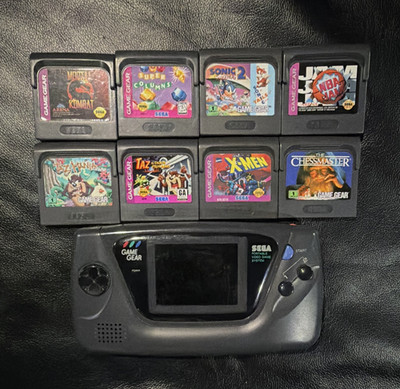 SEGA Game Gear Handheld Console Lot w/ 8 Games Sonic Mortal Kombat X-Men
