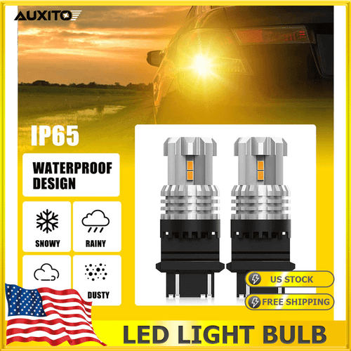 AUXITO LED Turn Signal Lights Bulbs Yellow Amber 3157 3057 4057 4157 CANBUS - Picture 1 of 9