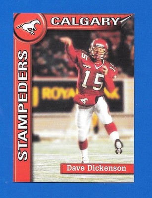 #15 DAVE DICKENSON 2000 KRAFT / COOP CALGARY STAMPEDERS CFL FOOTBALL CARD