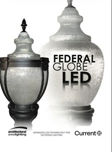 42” Current Lightning Outdoor Post Light Federal Globe Large 5” LED