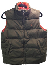 Ralph Lauren Polo Pony Reversible Down Quilted Full Zip Vest, Boys M 12-14 