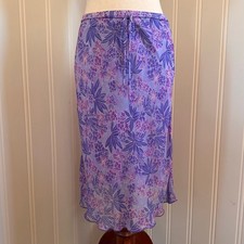 Vintage 90s/Y2K Fairy Purple Floral Midi Skirt PM