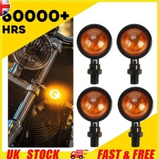 4X Black Motorcycle Turn Signal Lights Mini Bullet Blinker Amber Indicator Light