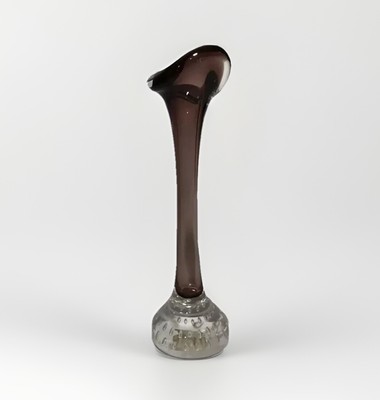 VTG Aseda Amethyst Purple Glass Jack In The Pulpit Bone Vase Sweden 1960 s