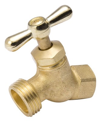 Hose Bibb, Straight, No-Kink, Brass, 1/2 FP x 3/4-In. -102-403