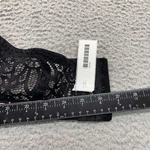 Bebe Bra 36D Camiseta Sujetador Sin Tirantes Negro Encaje Spellout - Imagen 3 de 8