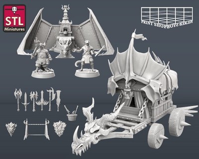 Halbdrachen Waffenschmiede Miniatur Set Dungeon Terrain für TTRPG's wie D&D 5e