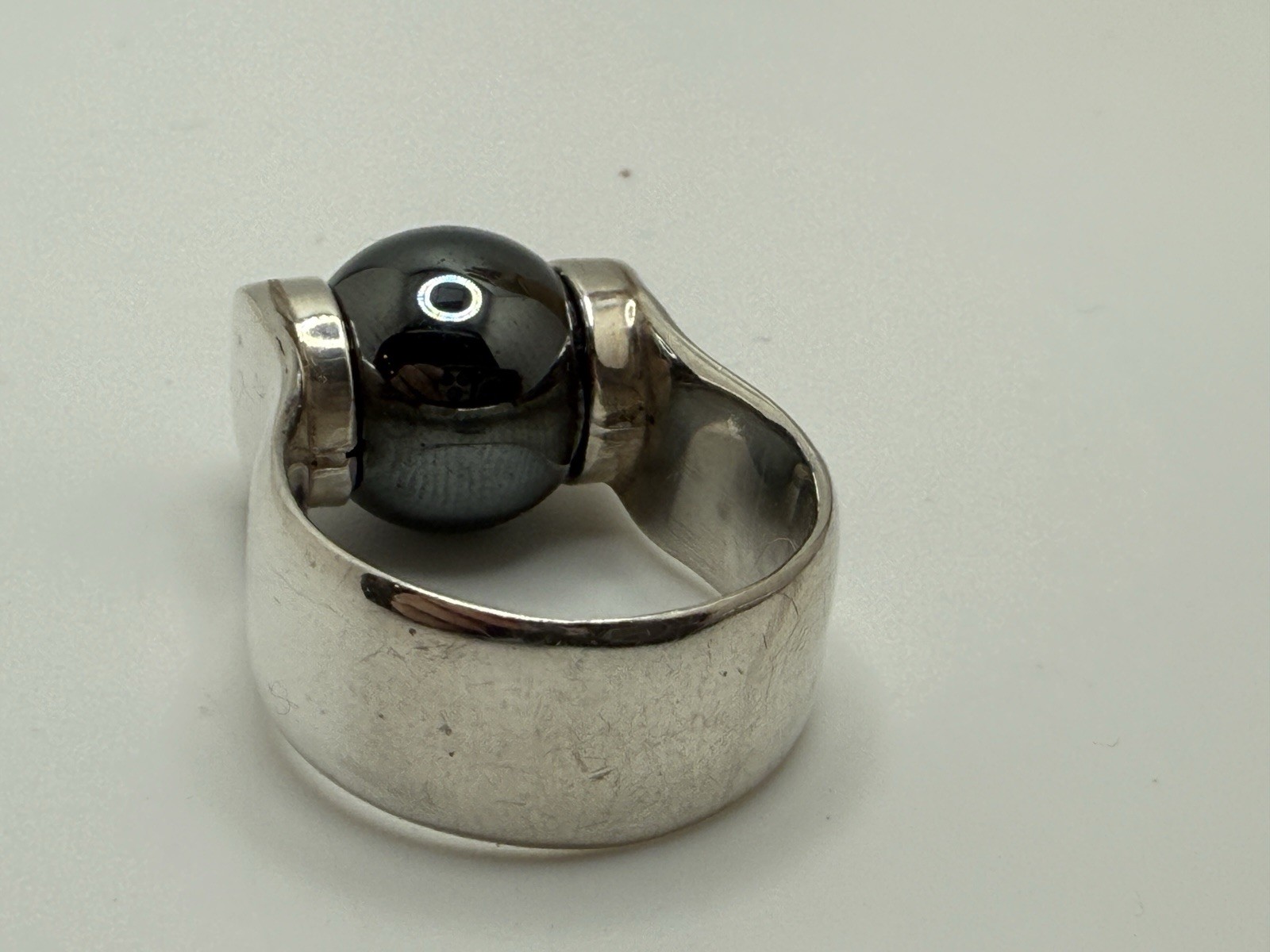 Sterling Silver Interchangeable Hematite Ball Ring - image 3