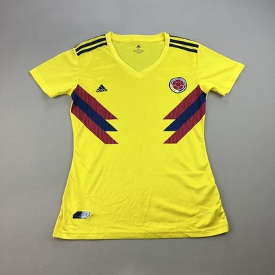 Colombia Soccer Jersey Womens XL Yellow Adidas National Team FIFA