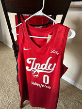 Nike Indiana Fever WNBA Mitchell #0 Rebel Edition Red Jersey Women’s Signed