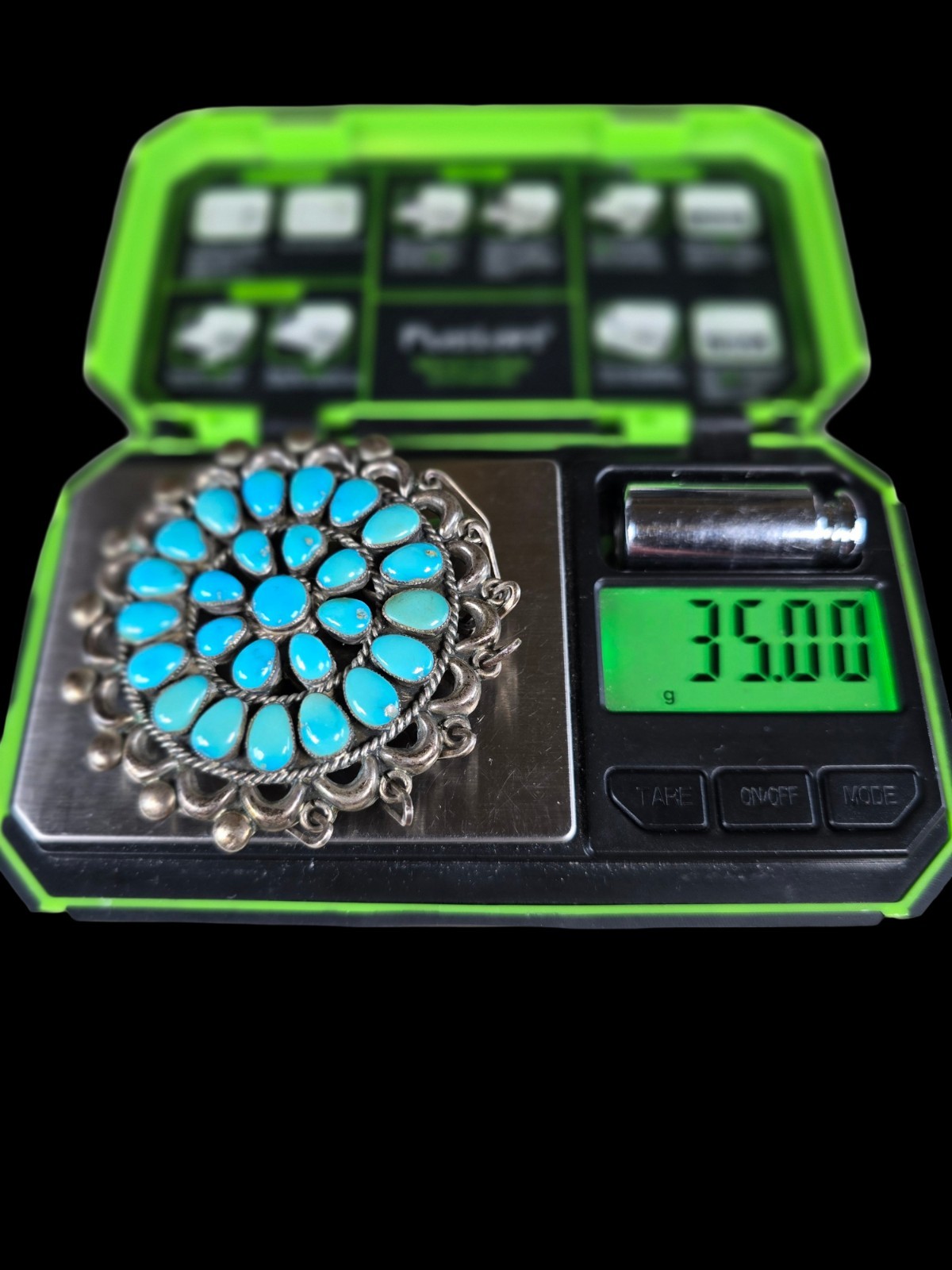 LARGE VINTAGE ZUNI PATSY WEEBOTHEE TURQUOISE CLUS… - image 8