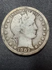 1902 Barber Silver Quarter - 90% Silver - Better Date - Philadelphia Mint