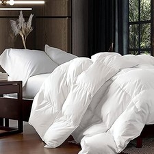 Luxurious Queen Size Goose Down Fiber Waterfowl Feather Fiber Comforter 90"x90"