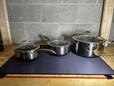 HexClad Hybrid Nonstick 6-Piece Pot Set, 2, 3, and 8-Quart Pots with Lids