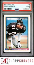 1991 BOWMAN #15 DEION SANDERS FALCONS HOF PSA 9
