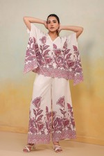 Women s White Printed Cotton Co-Ord Set 2 Piece Summer Outfit