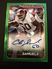 Chris Samuels 2024 Topps Chrome Auto BA-CSA Green Refractor 11/99