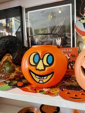 Vintage Halloween Jack-o'-Lantern Pumpkin Bucket Pail Stickers General Foam 1981