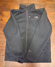 The North Face Boys Black Softshell Full Zip Jacket Logo Size L 14/16