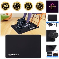 Versatile Black Exercise Mat for Elliptical Machines - Easy Maintenance Safety